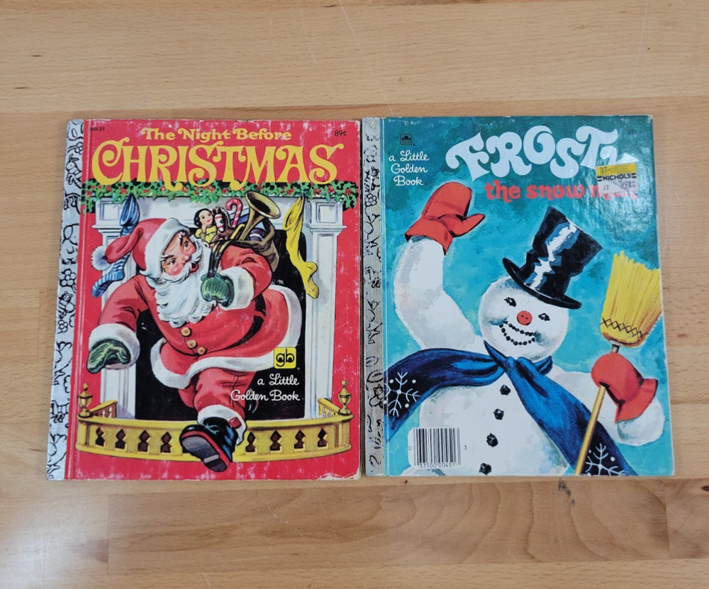 The Night Before Christmas & Frosty The Snowman Little Golden Book Vintage